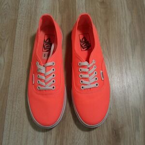 Vans Authentic Lo Pro Neon Electric Orange Low Top Sneakers Womens 7 Mens 5.5